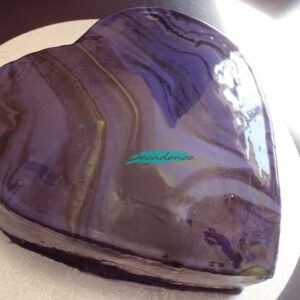 Purple heart mirror glaze cake