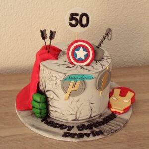 Avengers infinity war themed cake