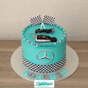Mercedes teal cake