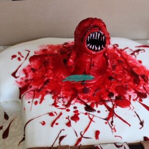 Aliens Chest burster cake