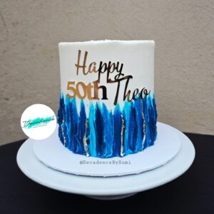 50th birthday cake-shades of blue!