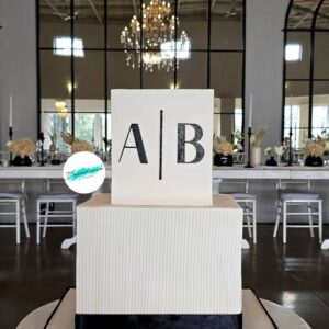 Ivory and Black Wedding Cake