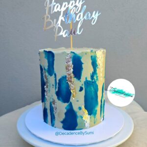 Blue and silver cake