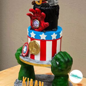 Gravity Defying Avengers cake